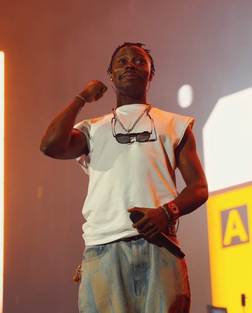 Asake performing on stage