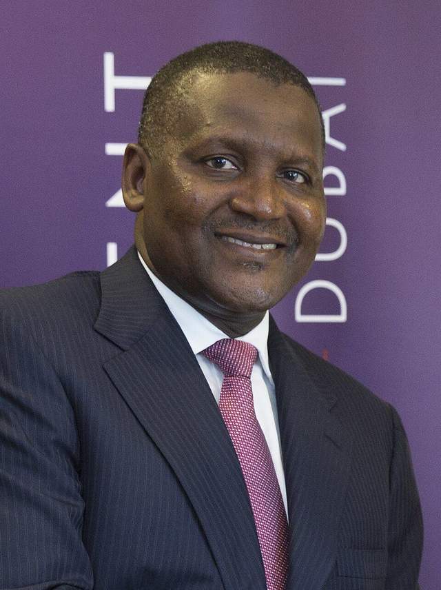 Aliko Dangote in a dark suit
