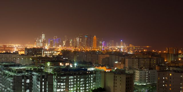 Doha skyline at night