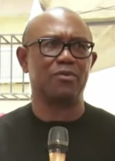 Peter Obi speaking into a microphone